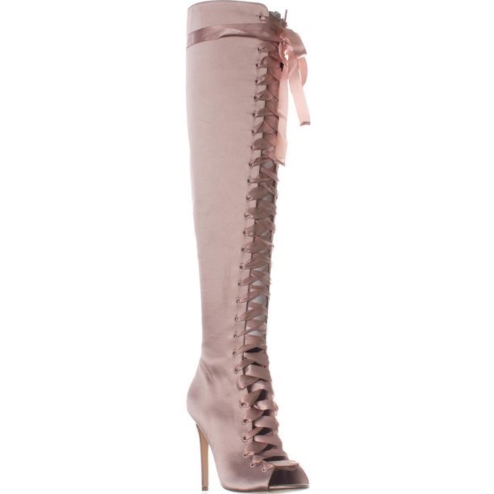 ALDO Over the knee lace up open toe boots